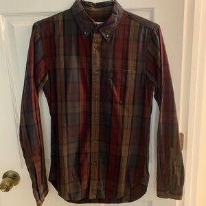 Club Monaco Men's L/S Button Down, Size XS, Multi-Color Plaid